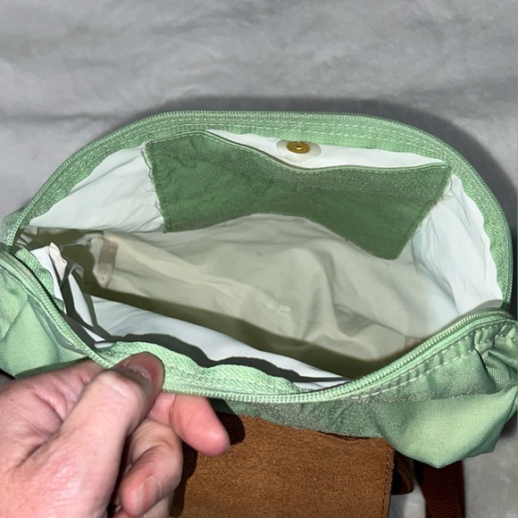 Longchamp Le Pliage Original Foldable Backpack Pretty Green with Brown Leather - Picture 15 of 16